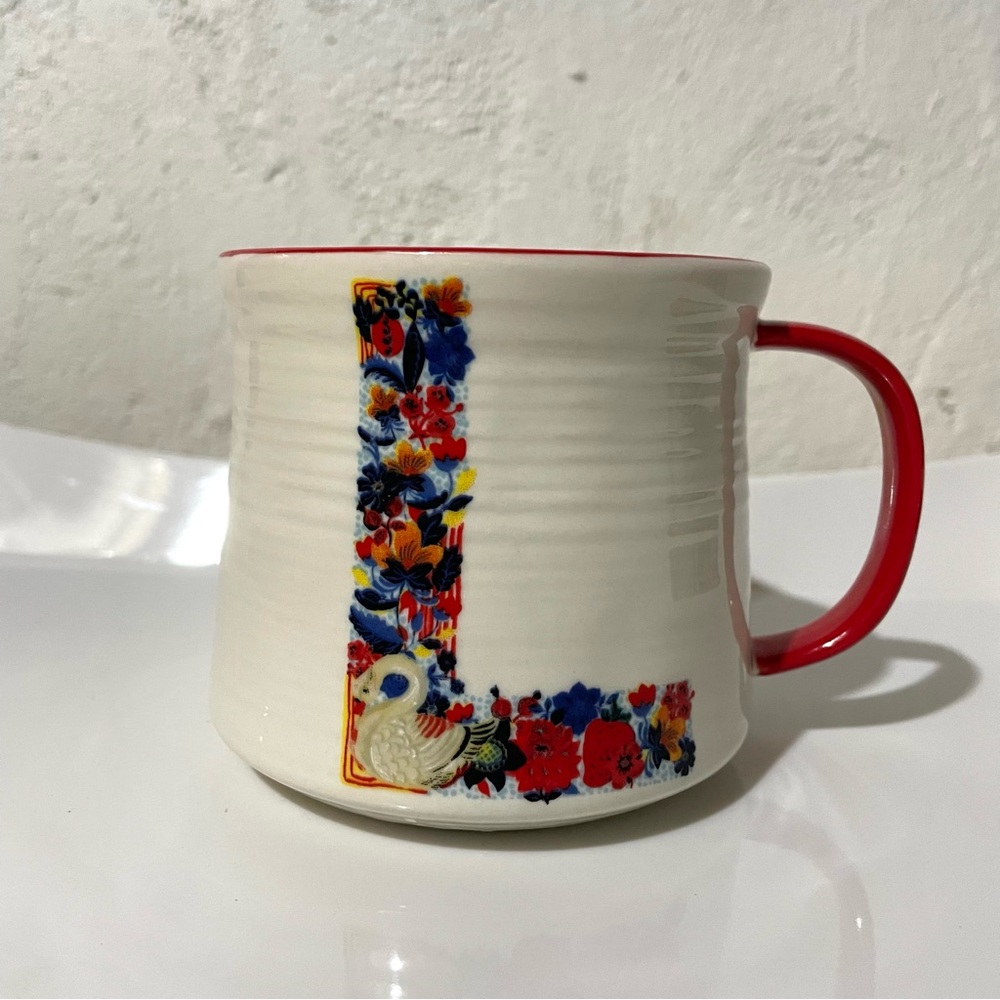 Nathalie Lete Bouquet Monogram “L” Mug for Anthropologie